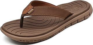 KuaiLu Women's Summer Flip Flops Support Bow Leather Beach Sea