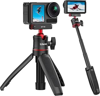 Ulanzi MT50 Action3 Compatible Action4 Compatible Camera Tripod Magnetic Magnet Mount Quick Release Adapter 3-Stage Extendable Extension Pole Selfie Stick Monopod Tripod Compatible Desktop Tripod 360