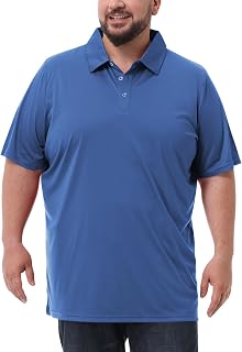 Idtswch Men's Big and Tall Polo Shirts UPF 50+ Casual Work Quick Dry Short Sleeve Collared Golf Shirt（XL-8XL）