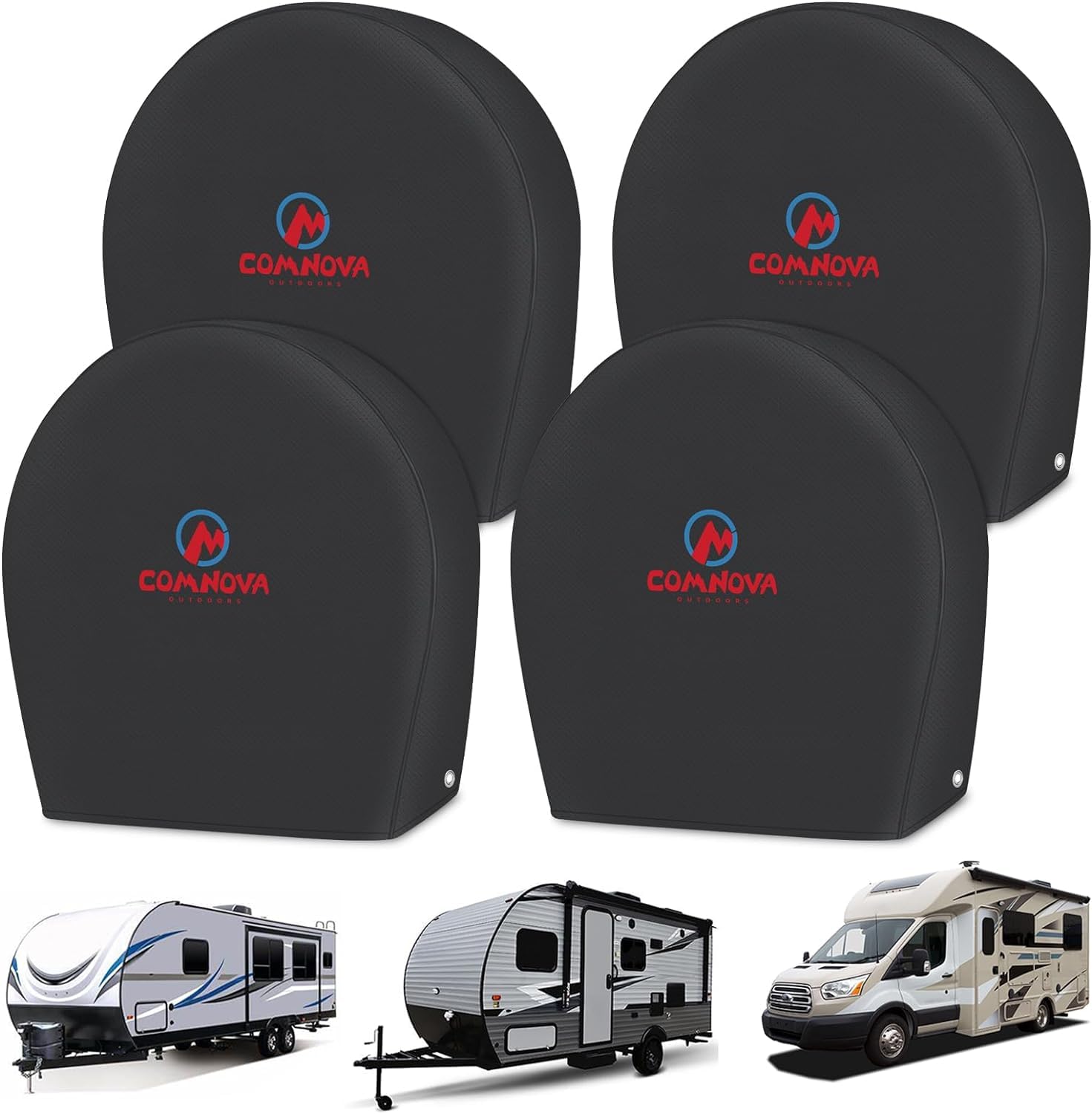 RV Tire Covers 4 Pack, Tough Tire Wheel Protector for Truck, SUV, Travel Trailer