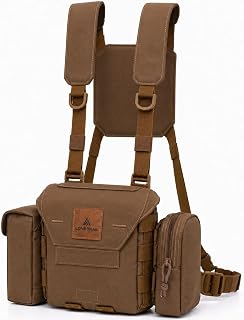 Lone Trail Binocular Harness Chest Pack - Bino Harness Hunting Chest Rig | Waterproof 500D Cordura case, silent magnetic closure, MOLLE rangefinder pouch, elk deer glassing