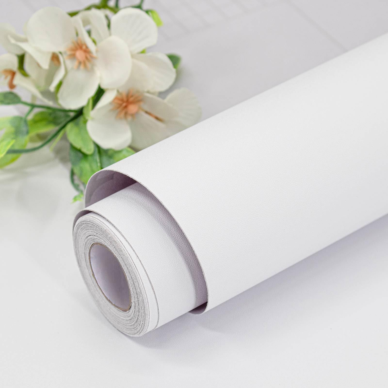 myforHD Self Adhesive White Matte Contact Paper Countertops Furniture Wallpaper 