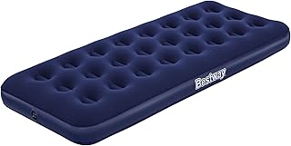 Bestway Single Flocked Airbed for Camping | Inflatable Camping Air Mattress, Portable Inflatable Double Flocked Bed for 2 People, Fast Inflation