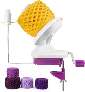 Caydo Manual Yarn Winder with Tension Spring for Tight Winding 4-7oz Cake | Portable Compact Lightweight Design, Easy to Use & Carry Anywhere, Great Craft Helper for Crochet & Knitting Lovers Purple