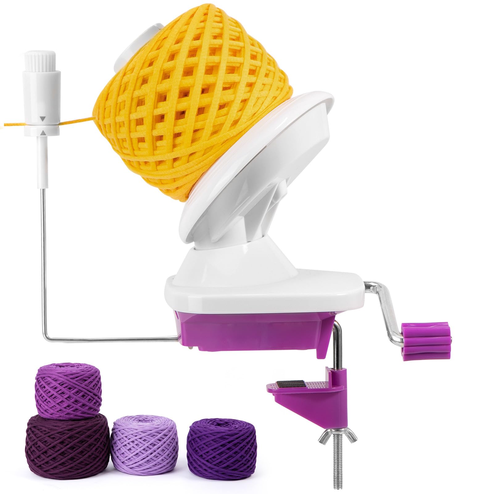 Caydo Manual Yarn Winder with Tension Spring for Tight Winding 4-7oz Cake | Port