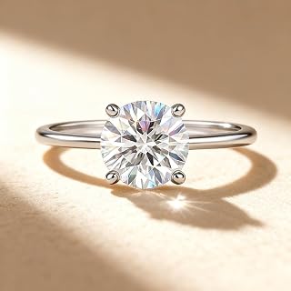 1PC Simple Elegant Sterling Silver Round Four Claw Cubic Zirconia Ring for Women Engagement Ring Promise Ring Holiday Gift Fine Jewelry Silver Gifts
