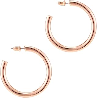 PAVOI 14K Gold Plated Lightweight Hoop Earrings for Women, Infinity Hoops