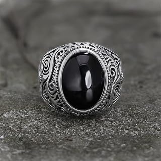 Anello in acciaio inossidabile con gemma in stile vintage, robusto ed elegante cinturino turchese per uomo, design durevole e senza tempo per motociclisti e appassionati di accessori