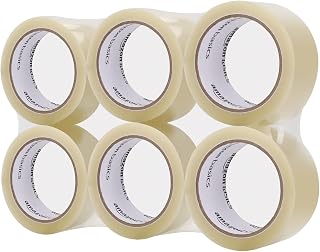 Amazon Basics Packaging Tape, 4.8cm x 55m, 0.046mm Thickness (6 Rolls), Clear