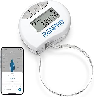 Smart Tape Measure RENPHO Bluetooth Measuring Tapes for Body Measurement Muscle Gain Fitness Bodybuilding Retractable Circumferences Inches & cm