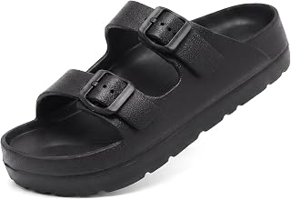 Women's Platform Sandals, Adjustable Buckle Flat Sandals, Comfort Slides with Arch Support, Women Summer Essential Beach Home and Street Casual Sandles