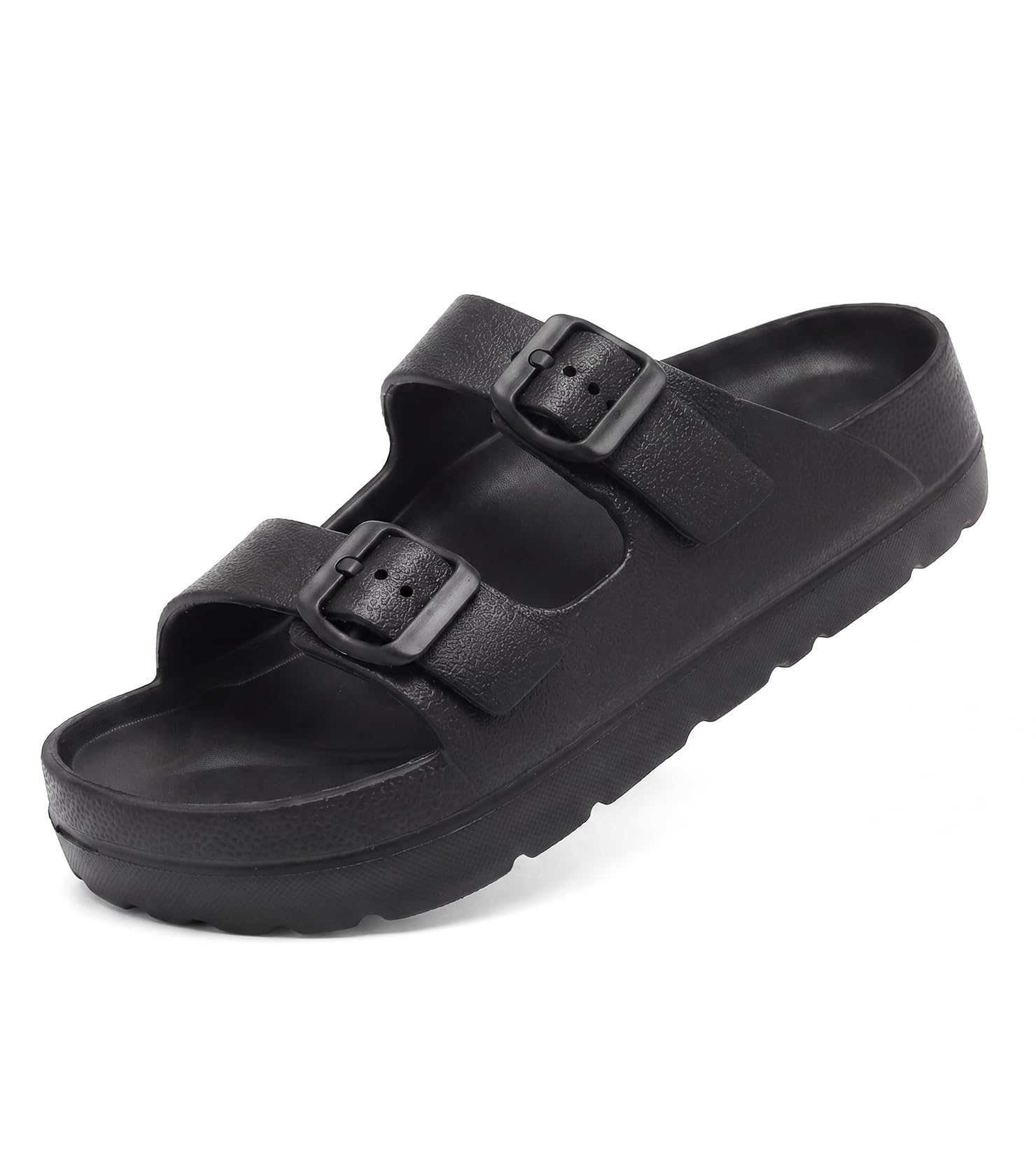 Women's Platform Sandals, Adjustable Buckle Flat Sandals, Comfort Slides with Ar