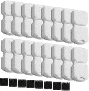 Inkurie 16 Pack Cat Water Fountain Filters Compatible with Giotohun S11 | Fiber Cotton, 16 Filters + 16 Sponges, 130g, Fits for 2.2L/3.2L Giotohun Fountains, Removes Impurities, For Cats & Dogs.