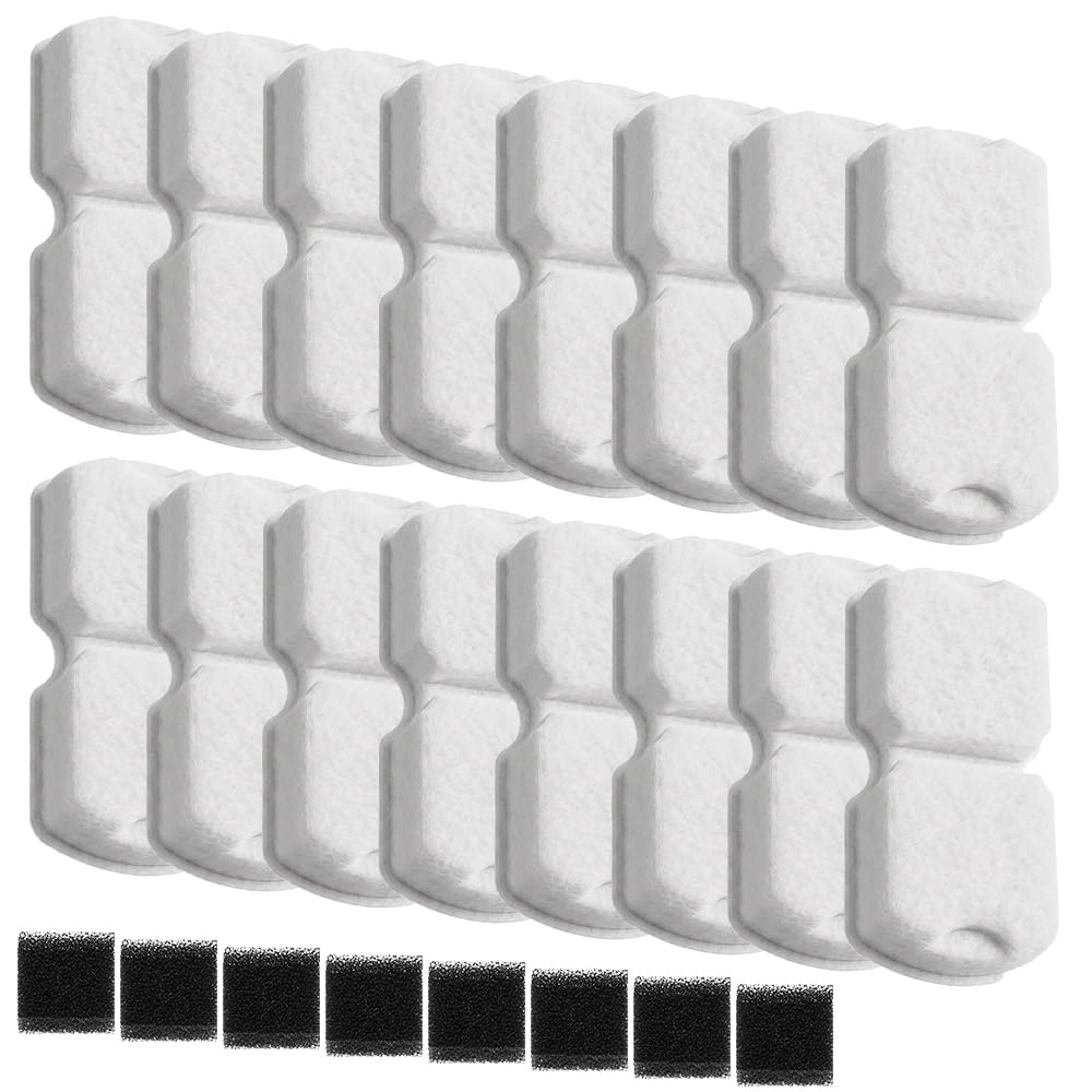 Inkurie 16 Pack Cat Water Fountain Filters Compatible with Giotohun S11 | Fiber 