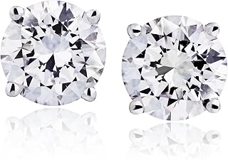 1 to 12 Carat 14K Gold Certified LAB GROWN Diamond Stud Earrings For Women