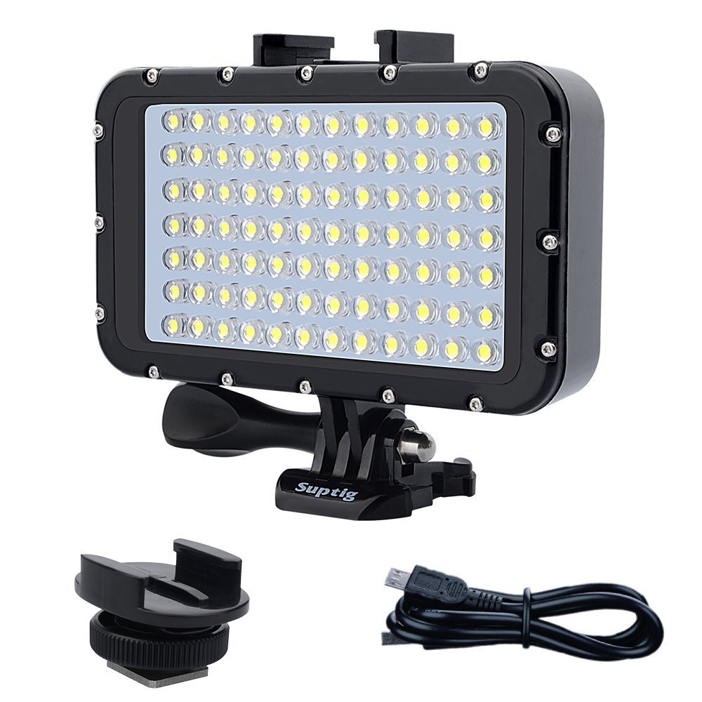 Suptig Underwater Lights Dive Light 84 LED High Power Dimmable Waterproof LED Vi