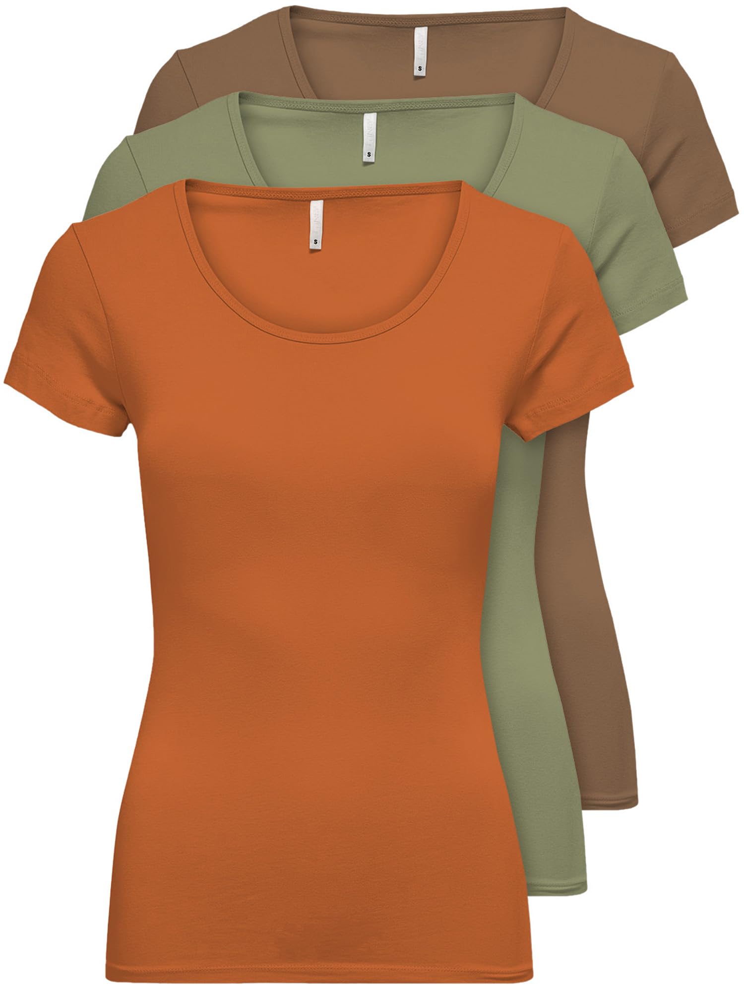 ONLY 15209153 Women's Black or White Short Sleeve T-Shirt, Long Basic Summer T-S