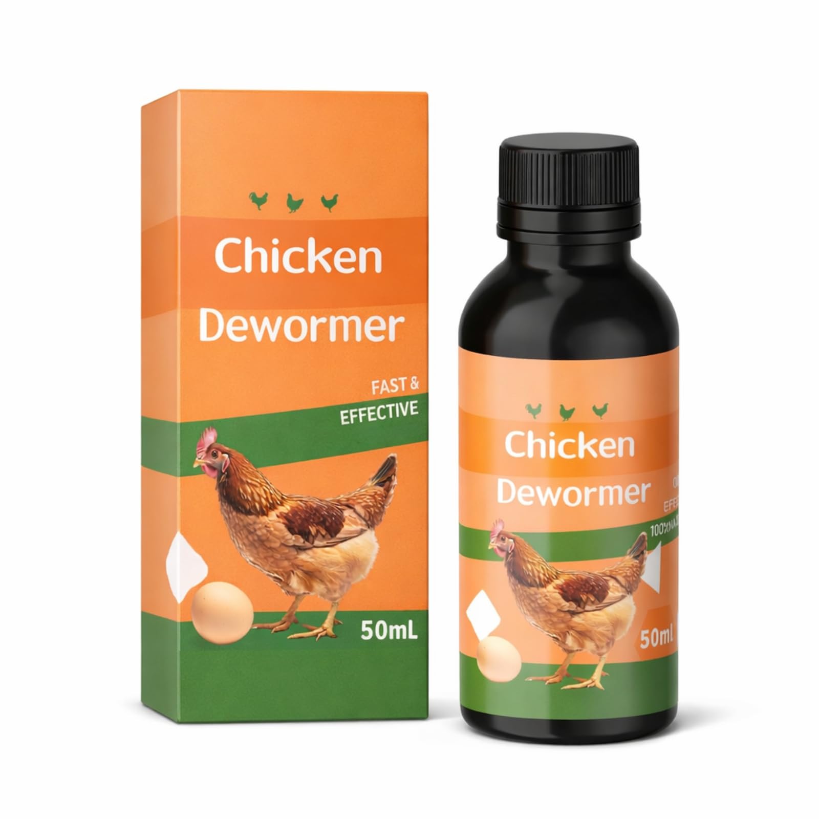 Chicken Dewormer Liquid for Poultry, Backyard Chickens, Hens & Roosters | For ba