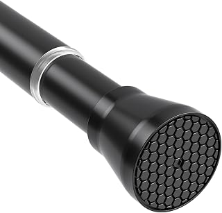 HAOYUNTE Tension Curtain Rods for Windows Black 28 to 48 In Tension Rods | Adjustable Curtain rods No Drilling , Expandable Pressure Spring loaded Tension Rods for Doorway Closet Kitchen Bathroom
