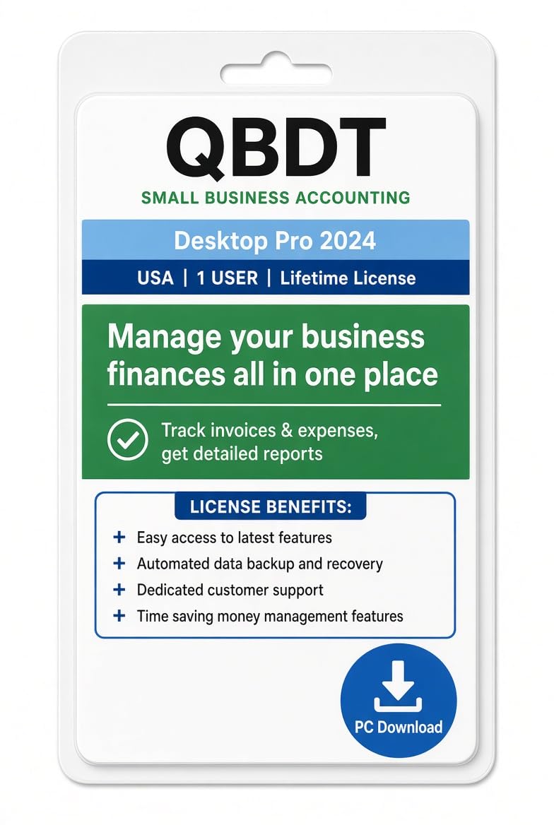 Quick-Book Desktop Pro Plus 2024 for Windows PC | 1 User | Lifetime | NO DVD | A