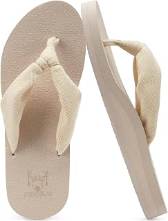 KuaiLu Women's Summer Arch Support Beach Flip Flops Anti-Skid Sea