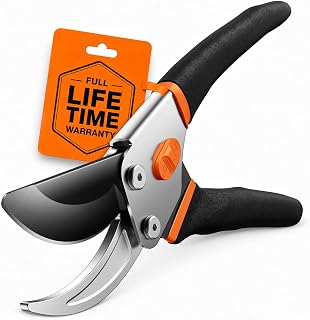 VOTREK® Bypass Garden Secateurs, Heavy Duty Pruning Shears with Soft Grip | SK5 Steel Blades, Built-in Spring, Ergonomic Handle, 8.5" Professional Hand Pruners, Gardening Scissors for Roses & Branches