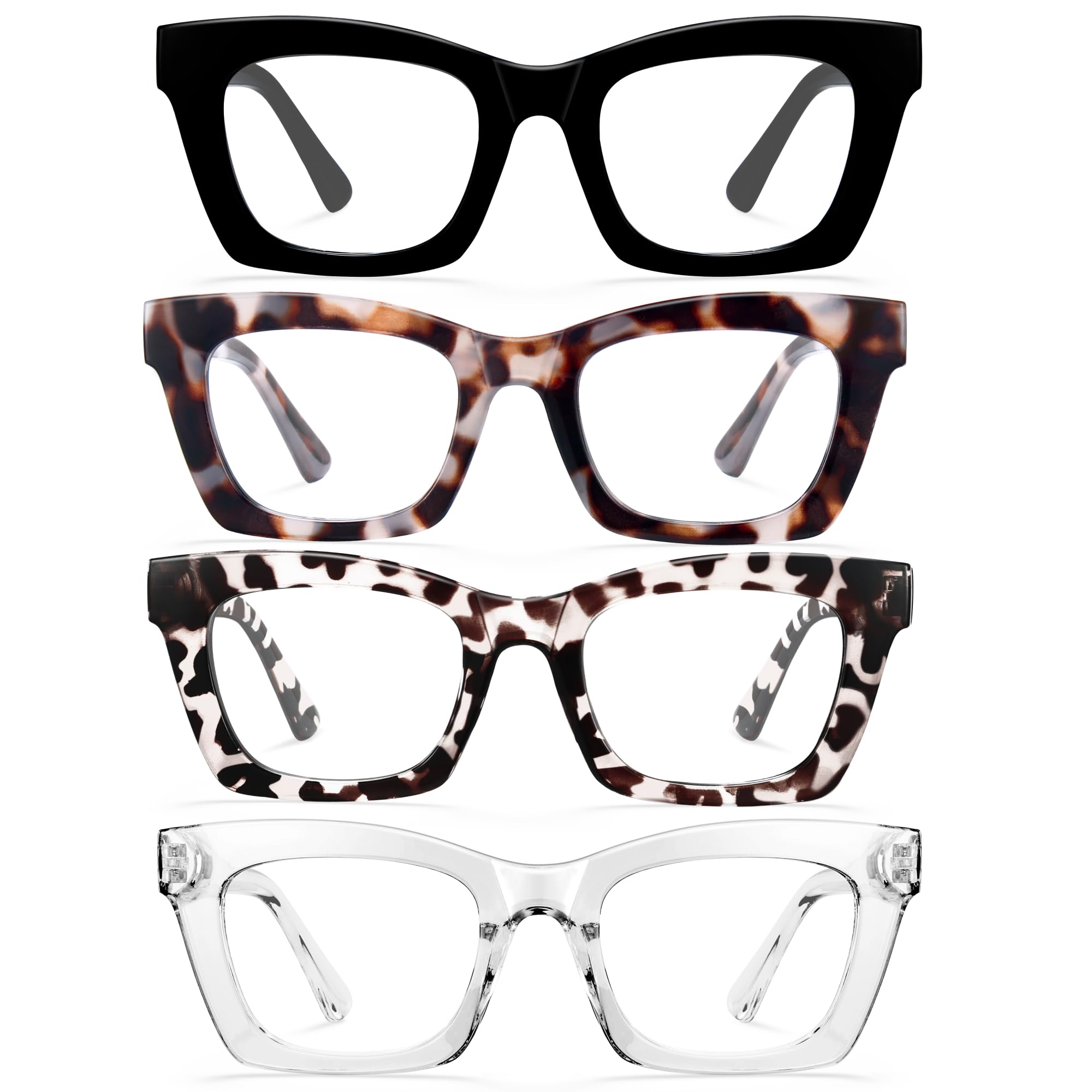 CCVOO Stylish Reading Glasses for Women, Stylish Eyeglasses, Blue Light Readers,