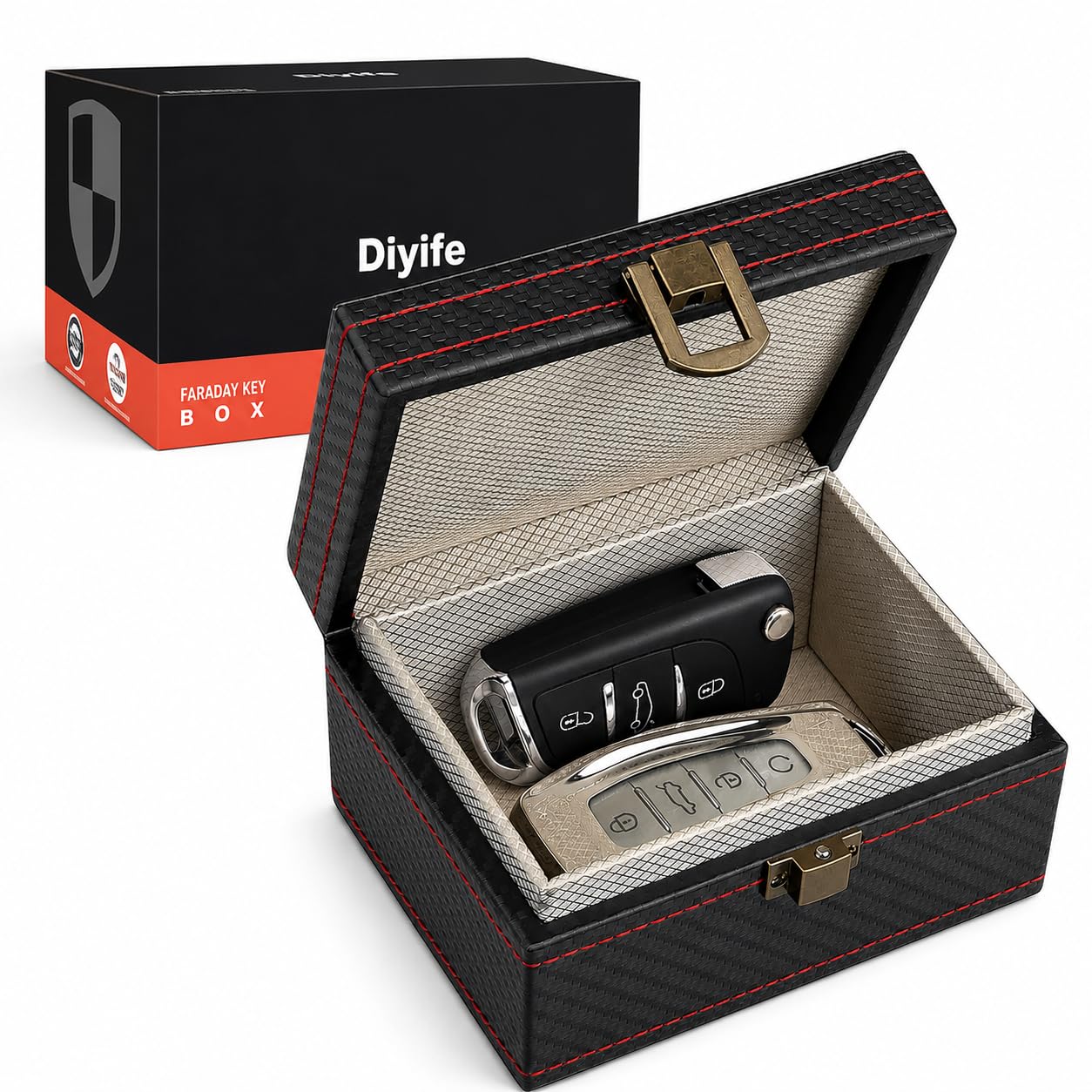 Diyife Small Faraday Box for Car Keys, RFID Key Box Signal Blocker, Black | Fit 