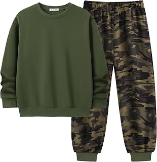 Arshiner Boys 2 Piece Sweatsuit Long Sleeve Pullover Sweatshirt & Pants Set