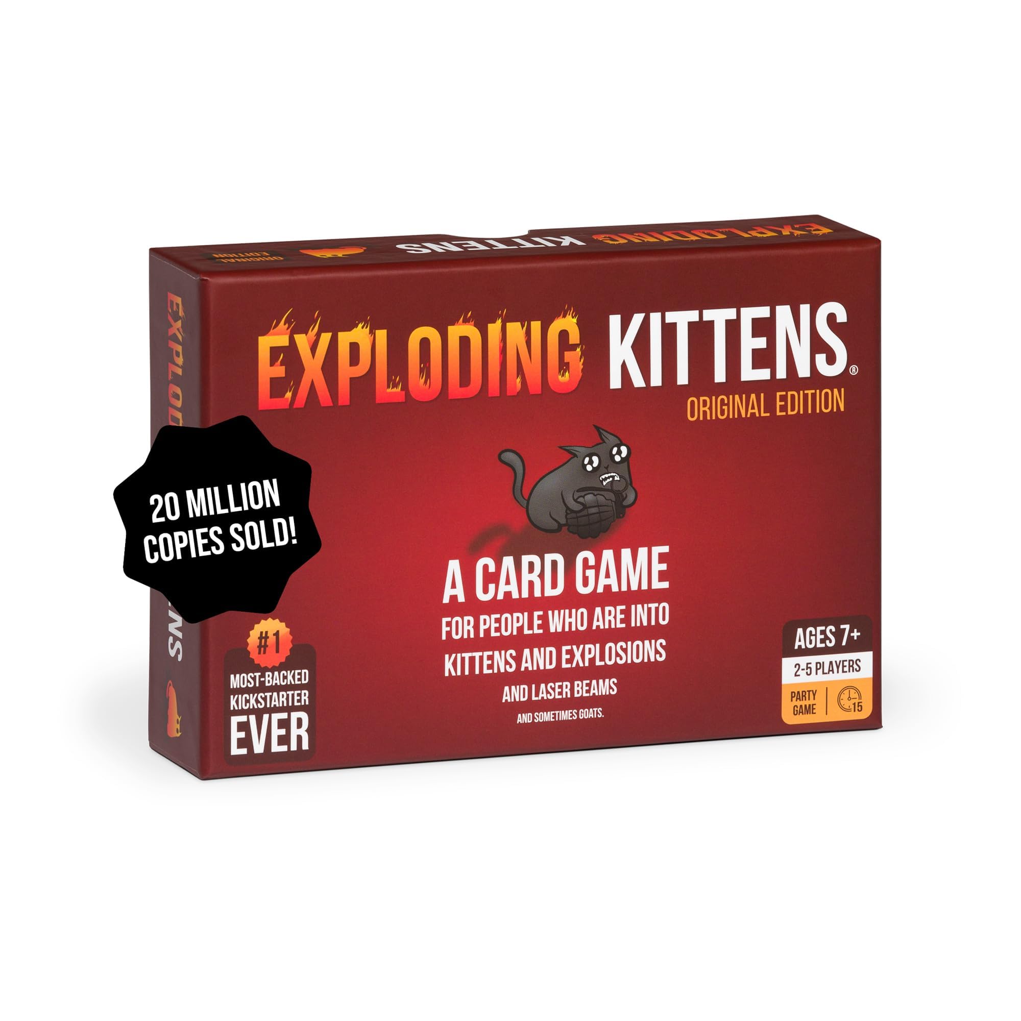 Exploding Kittens Original Edition, 2-5 Players, Ages 7+ Card Game | Draw cards,