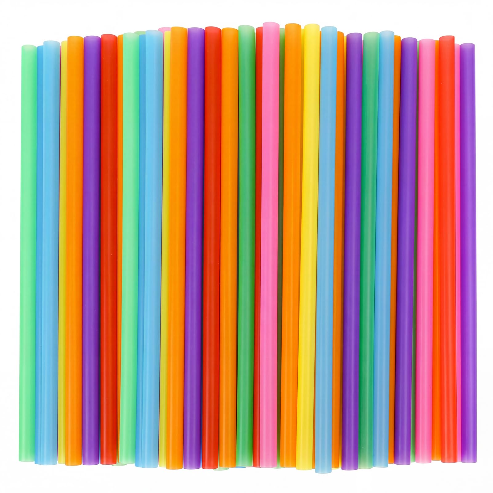 10.3" Jumbo Smoothie & Milkshake Disposable Straws, 120 Pack Colorful | 0.4" Wid