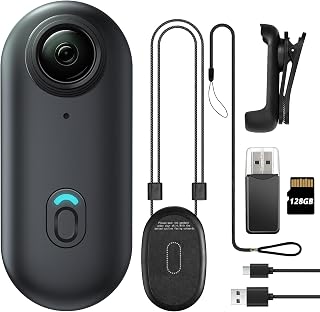 Meoilkolnm Mini Wearable Body Worn Action Camera, FHD 1080P, Thumb Size, Hands Free Recording with Premium Portable Camcorder Mount Anywhere for Security, Work, Guard, Travel, 128GB, Black