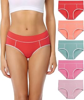 wirarpa Women's Medium Waist Stretch Cotton Briefs