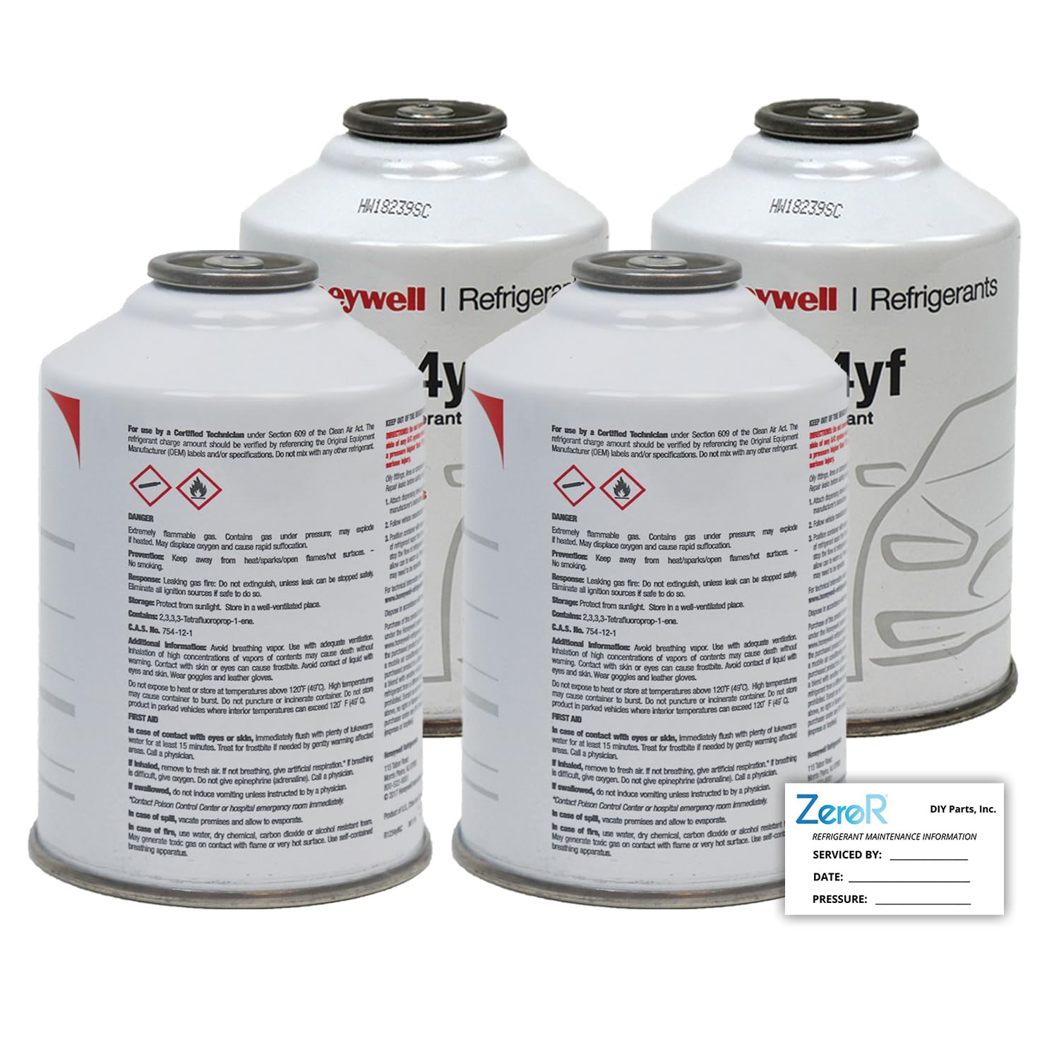 ZeroR® Genuine R1234YF Refrigerant Can for Automotive AC Systems - HFO-R1234YF, 