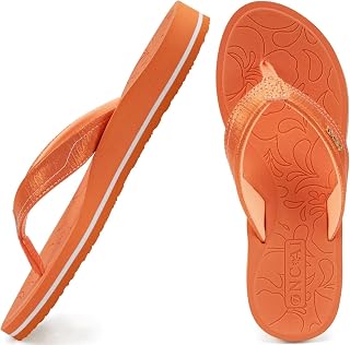 ONCAI Women's Flip Flops Comfortable Summer Beach Thong Sandals for Women with Cushion Walking Arch Support Yoga Mat Indoor Outdoor Soles