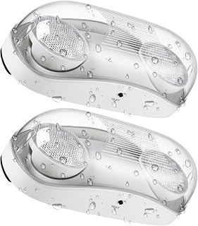 LEONLITE 2-Pack Wet Location LED Emergency Lights IP65 Waterproof White | Commercial Exit Lights for Business, with Battery Backup, 2 Adjustable Heads, UL &FCC Listed, 120/277V