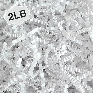 Corlcol 2LB Crinkle paper Shred Paper Filler For Gift Box Basket Bags On Holiday(White).