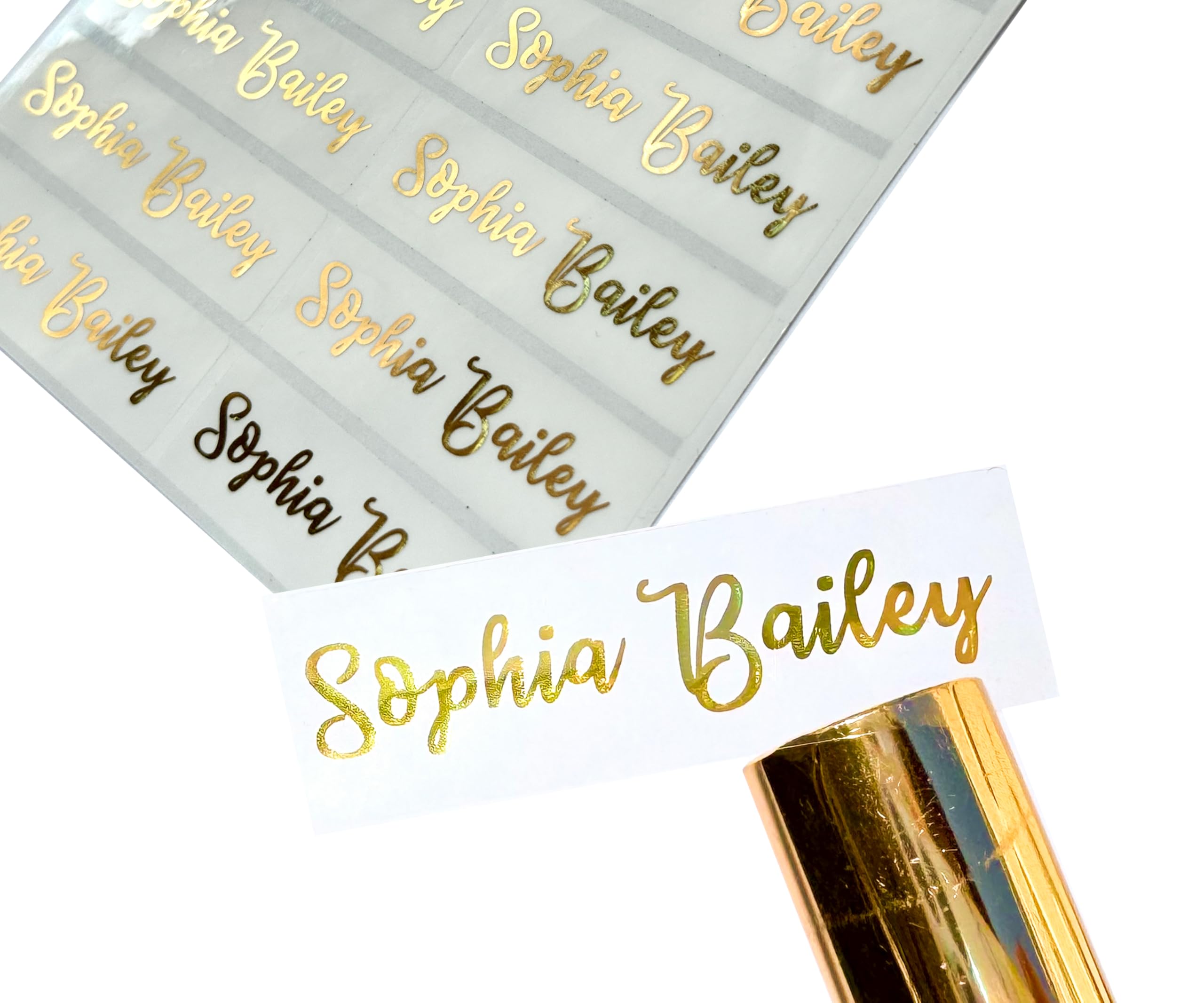 48 Long Gold Ink, Rose Gold, Silver, Clear Transparent Personalized Waterproof N