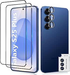 Lutree for Samsung Galaxy S25 Plus 5G/S25+ 5G Screen Protector + Camera Lens Protector, [2+1 Pieces], Anti-scratch Bubble-Free Tempered Glass, HD Transparent Protective Film