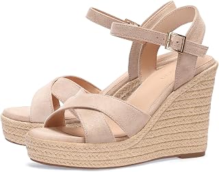 VICKI·VICKI Wedges for Women Platform Sandals Wedge Heels for Sandals Comfortable Summer Espadrilles Shoes with Ankle Strap and Open Toe