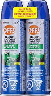 OFF! Deep Woods Sportsmen Bug Spray, 30% DEET Repellent, 230g 2pk | Up To 8-Hr Mosquito & Tick Protection, 30% Deet, Camping, Hiking, Hunting, Fishing, Non-Greasy, 2-Pack Value