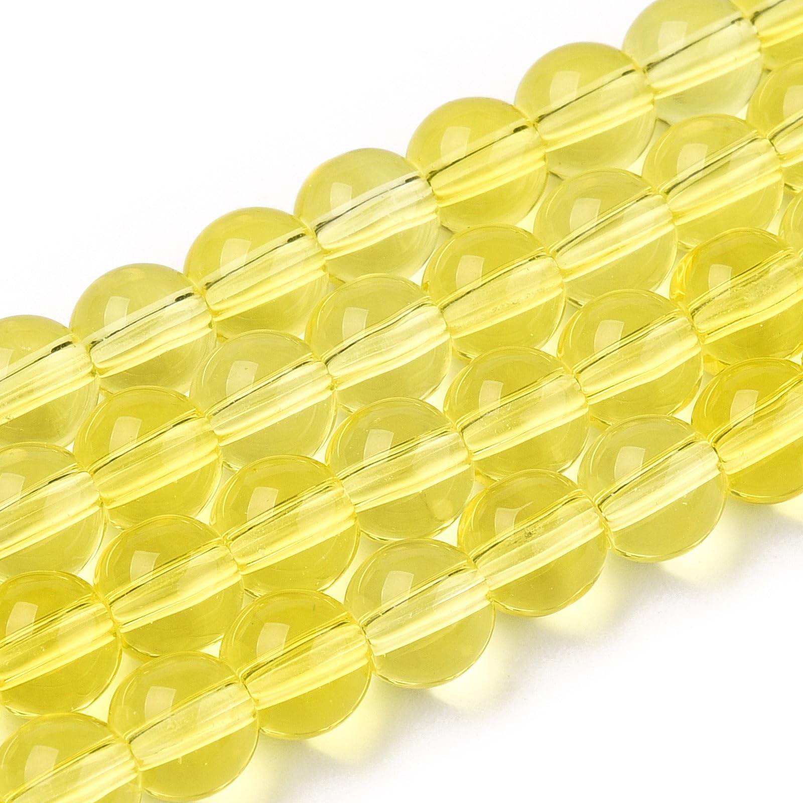 65pcs 6mm Round Clear Glass Beads for DIY Jewelry Making Necklace Bracelet Earri