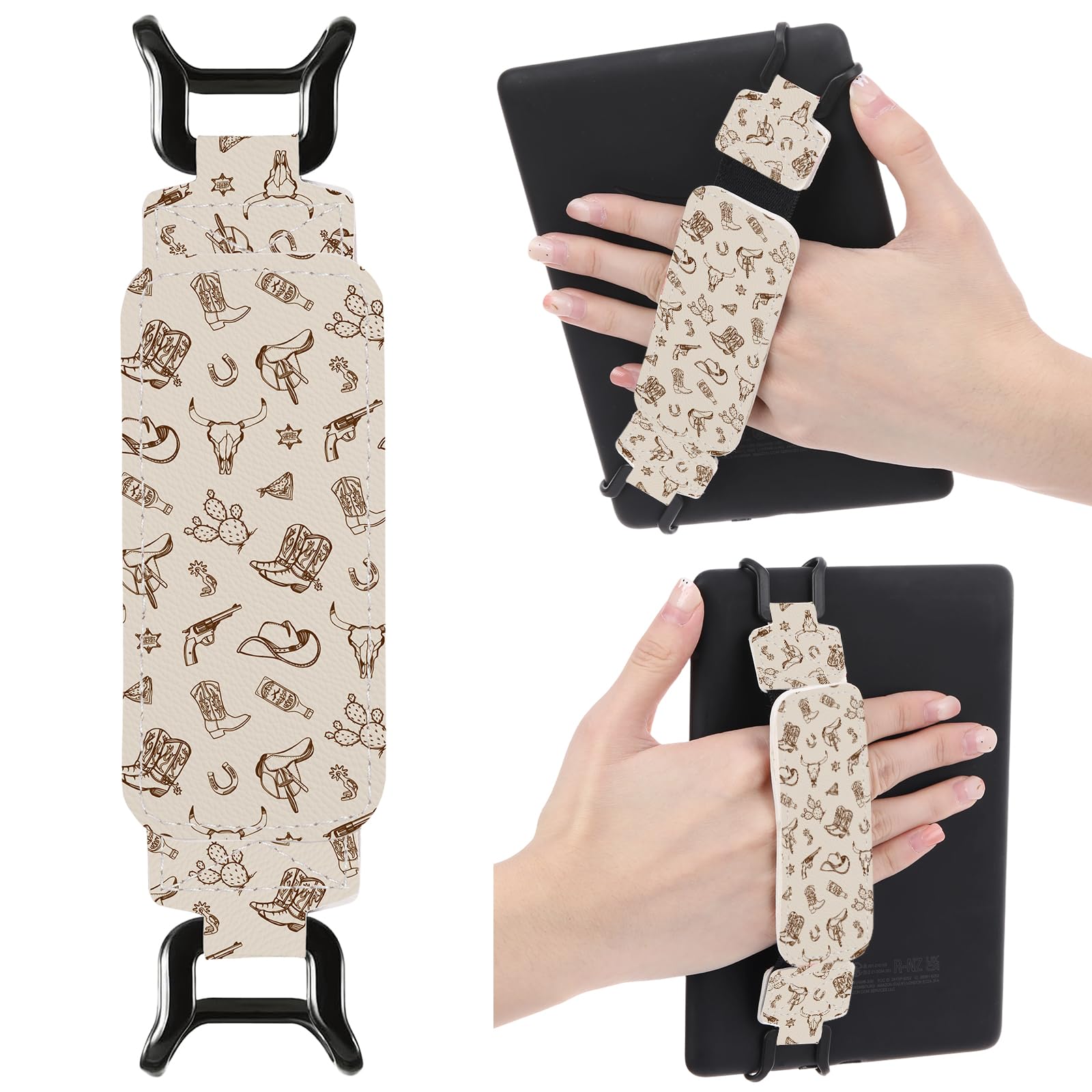 Hand Strap Accessories for Kindle – Boho Western Cowboy Finger Grip for 6-7.5" P