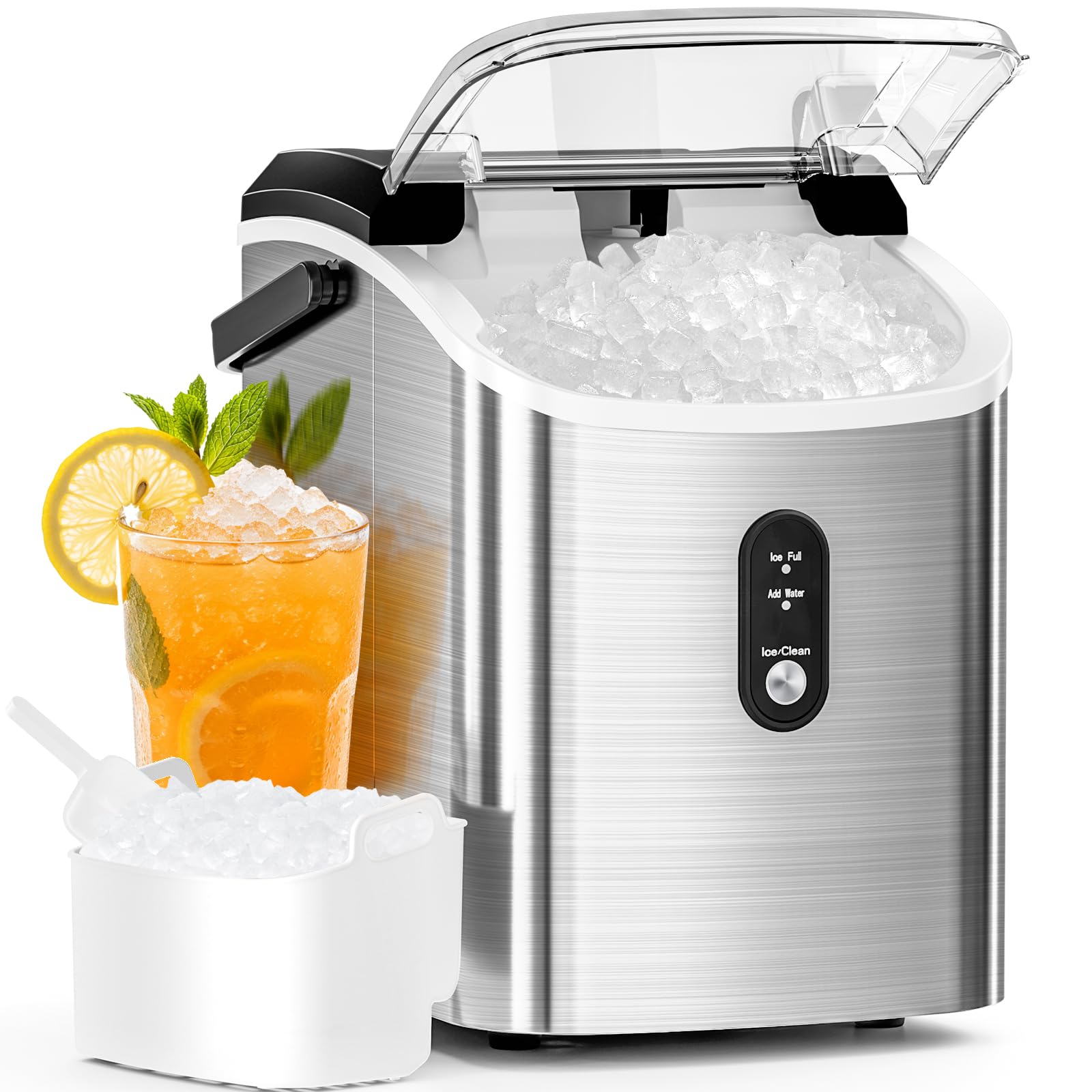Antarctic Star Nugget Ice Maker Countertop with Soft Chewable Ice | Fast Ice Mak
