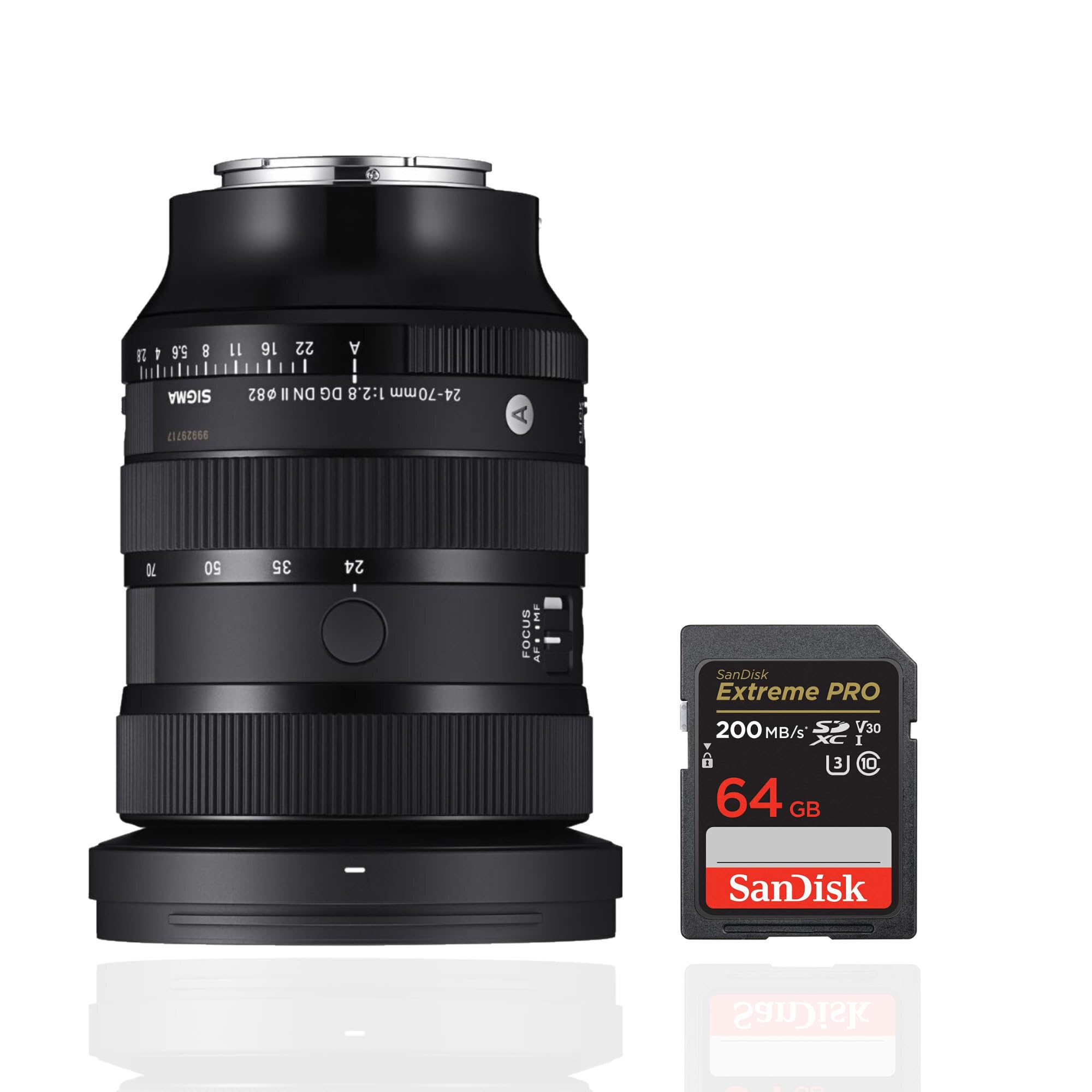Sigma 24-70MM F2.8 DG DN II Art Lens, Sony E Mount Bundle | 64GB Extreme Pro SDX