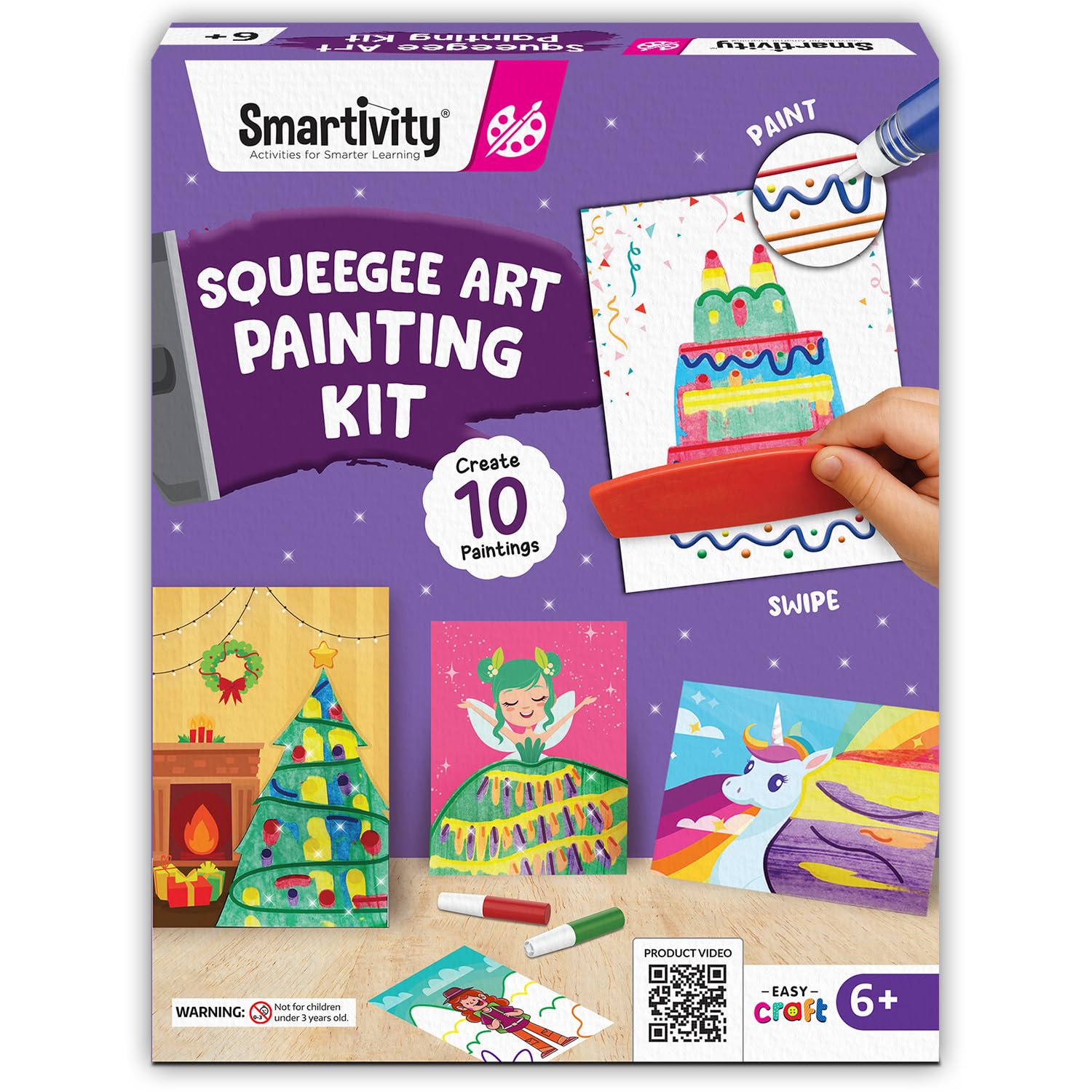 Smartivity Squeegee Art Painting Kit for Kids 6-12 Years - DIY Swipe & Swirl Can