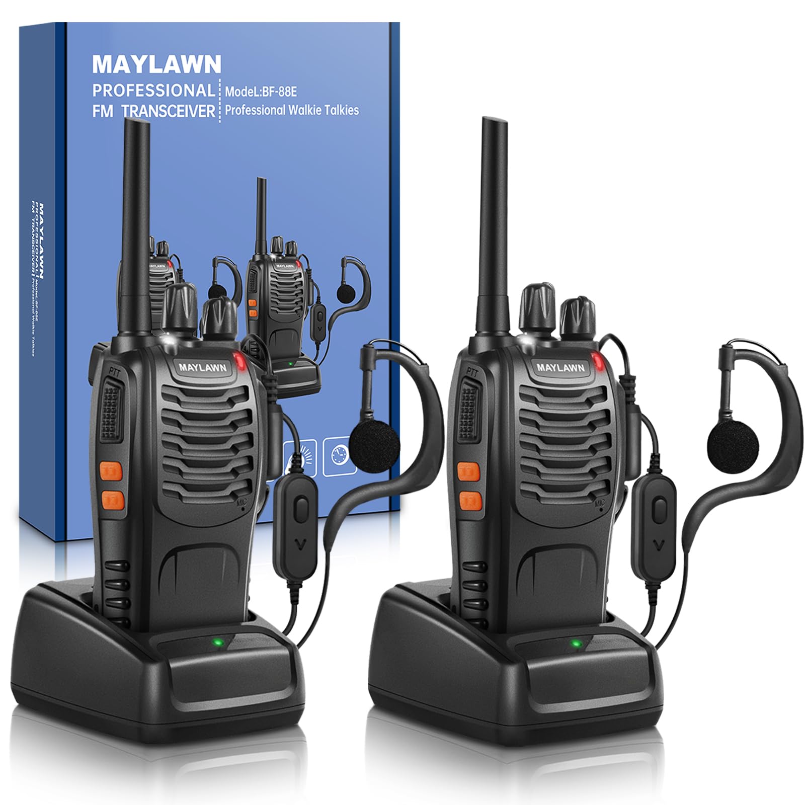 Maylawn Walkie Talkies Long Range Pack of 2, Two Way Radios for Adults | Easy to
