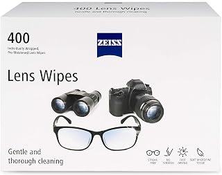 ZEISS Pre-Moistened Lens Cleaning Wipes, 400 Count | Disposable, Single Use Lens Wipes for Eyeglasses, Safe for Prescription Lenses and Anti-Reflective Coatings