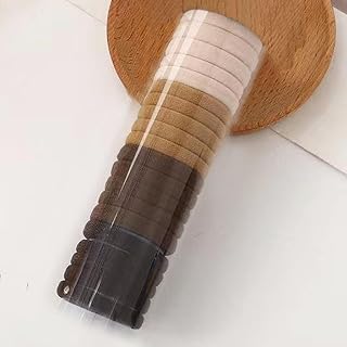 20 Pcs Black Hair Bands for Women Cotton Seamless Elastic Ponytail Holder No Damage for Thick Hair, 2 Inch Diameter