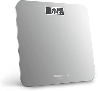 Rowenta Premiss 2.0 Bathroom Scales with LCD Display Easy to Read Capacity 160kg Capacity Modern Design and Smart Functions Auto On/Off Auto On/Off Silver BS1801V0